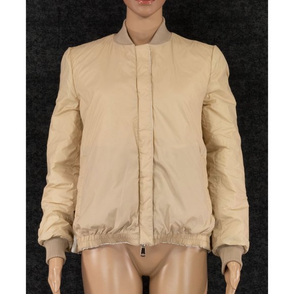 $3995 BRUNELLO CUCINELLI REVERSIBLE QUILTED BOMBER JACKET IN CHALK SIZE 40 - Picture 15 of 16